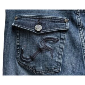 Women's Rock & Republic Dark Wash Denim Bootcut Blue Jeans Size 16 M
